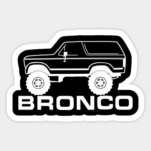 1980-1986 Ford Bronco Side, w/Tires, White Print Sticker